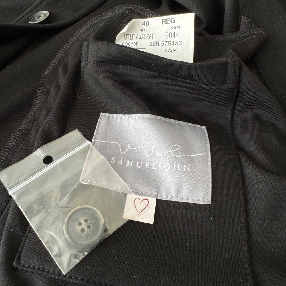 $695 - NWT - Samuelsohn Utility Jacket - Italian Reda 120's Wool - Black - 40 - Picture 11 of 16